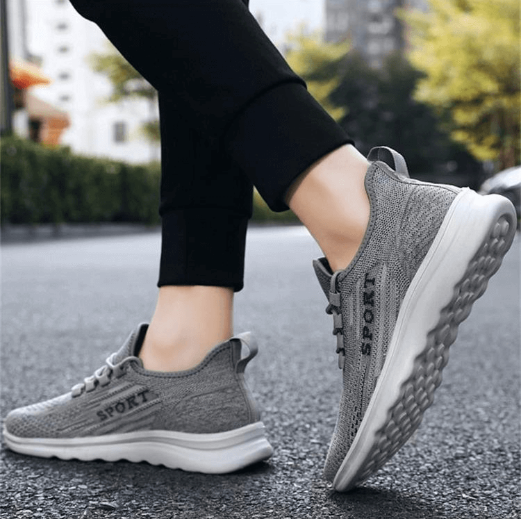 Alt Tag: Stylish Breathable Elastic Lace Up Sneakers for Men with Mesh Upper and PU Insole, Perfect for Comfort and Flexibility.